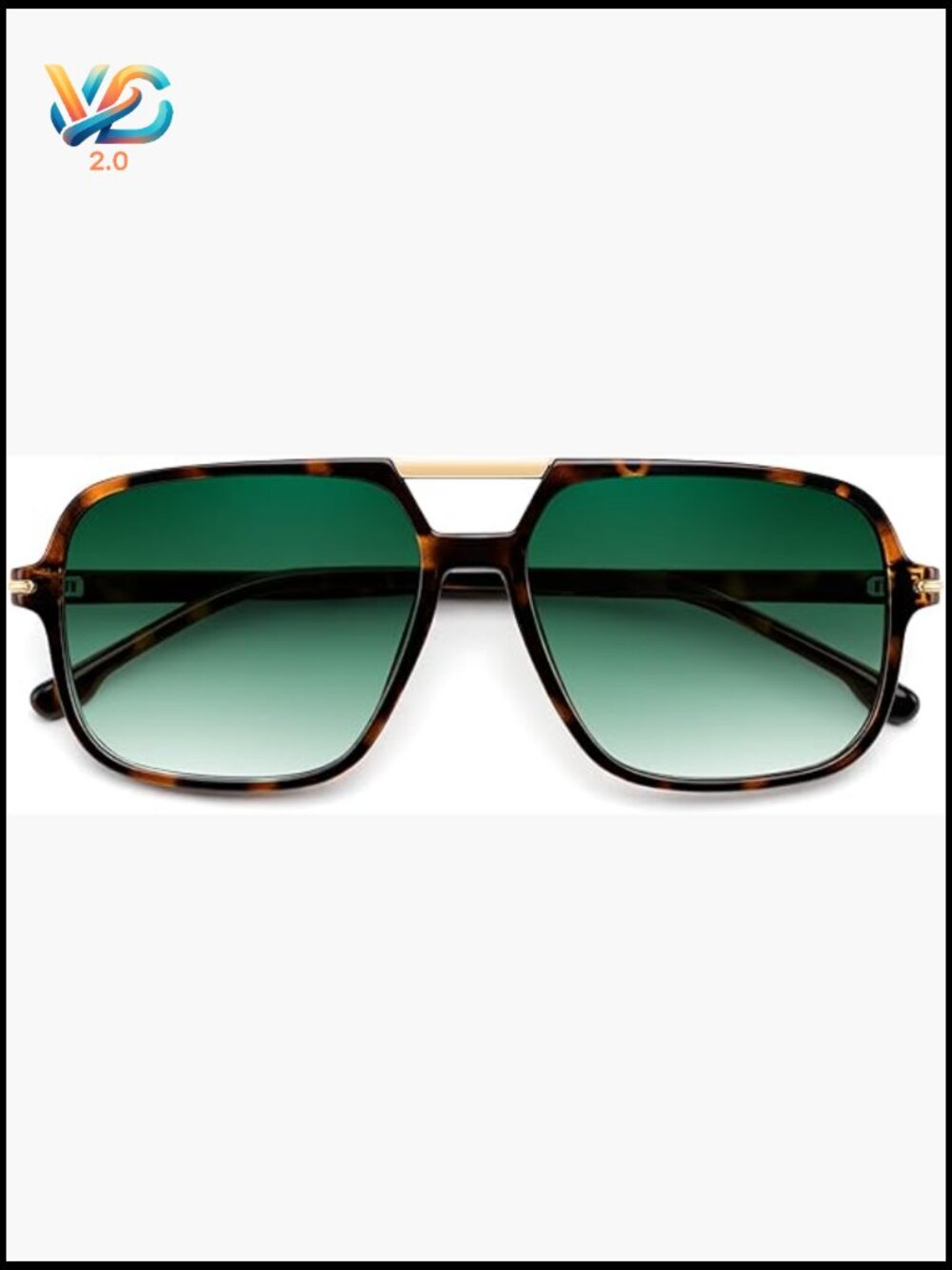 Retro Square Aviator Sunglasses Trendy Oversized Shades UV400 Unisex